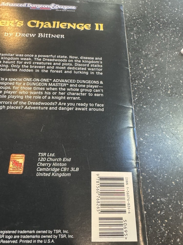 Advanced Dungeons Dragons 2nd Edition Fighters Challenge 2