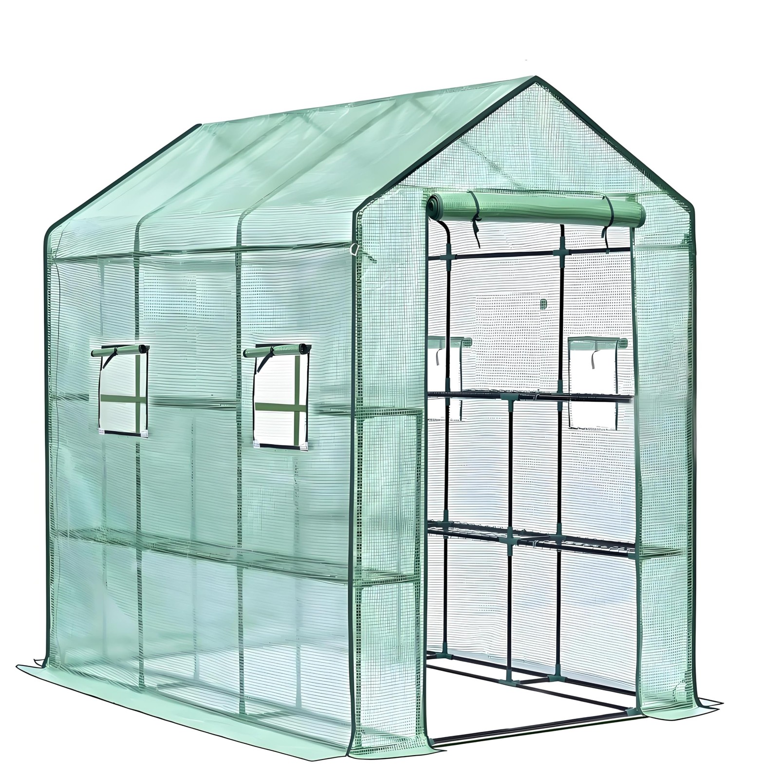 Large Portable Greenhouse with 8 Shelves 56x85x76", Outdoor Garden Use PE Cover