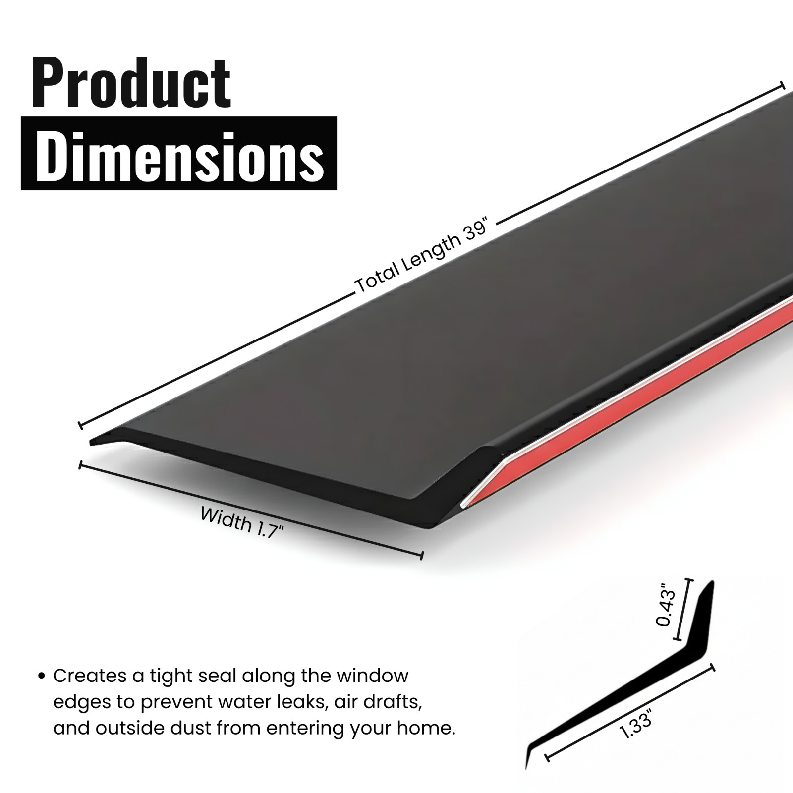 Waterproof Window Weather Bar-Self-Adhesive 135° Angle Seal for Rain Protection