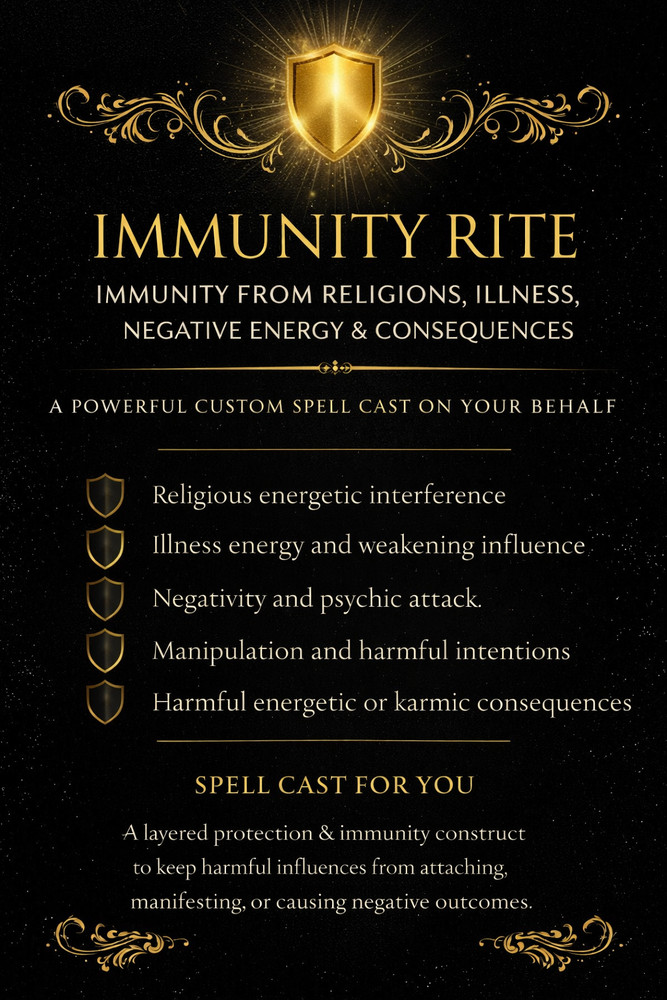 IMMUNITY RITE- Total Immunity to Harmful Influences, Illness, Interferences