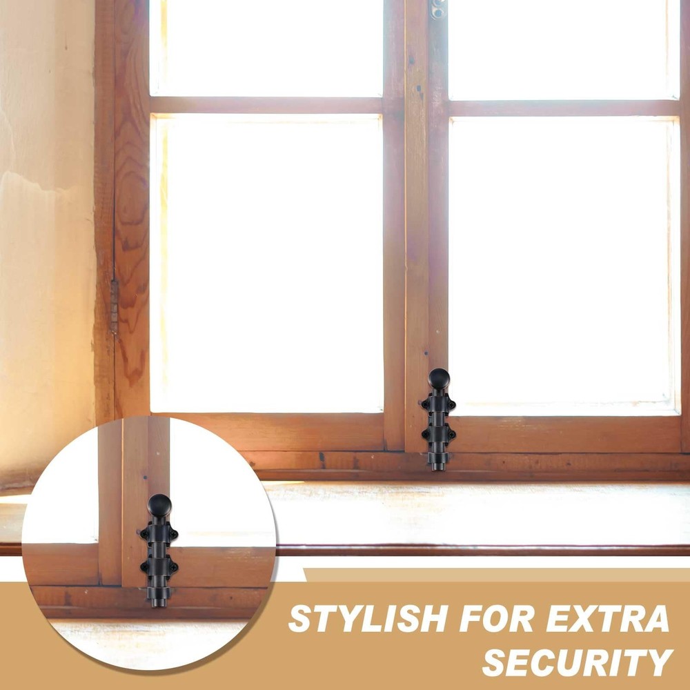 2 Pcs Dutch Door Bolt 4 Inch Surface Bolt Sliding Door Locks Hardware Solid B...