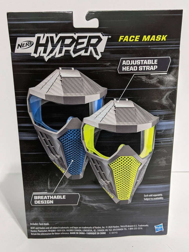Nerf Hyper Yellow and Gray Face Mask [NEW]