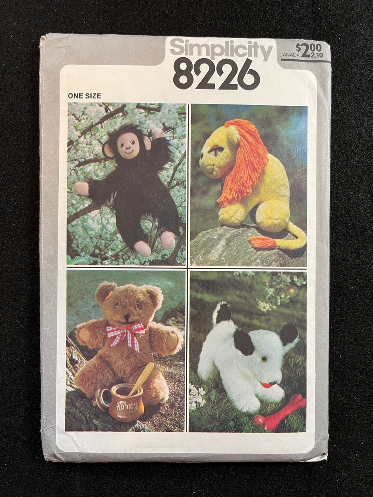 Simplicity Sewing Pattern 8226 Stuffed Toys FF UNCUT