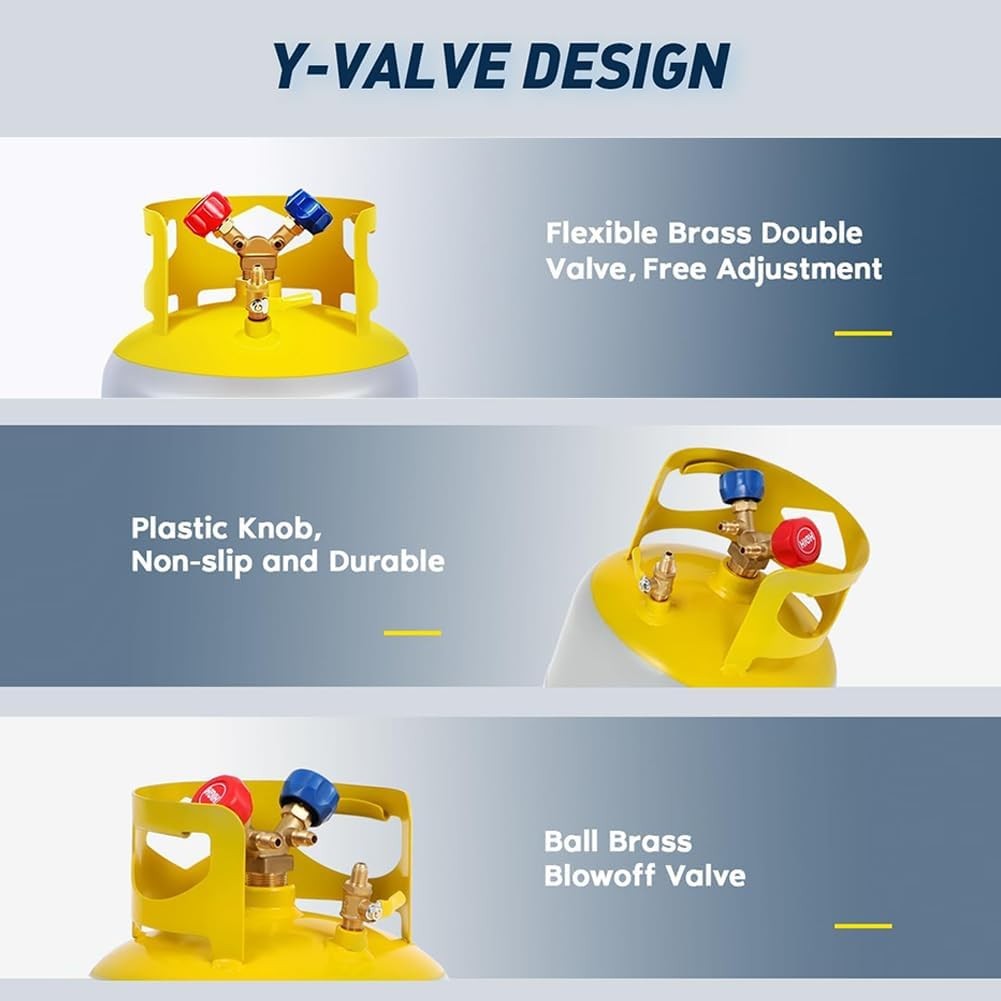 30LBS Refrigerant Recovery Tank AC Recovery Can W/Free Adjustment Flexible Brass