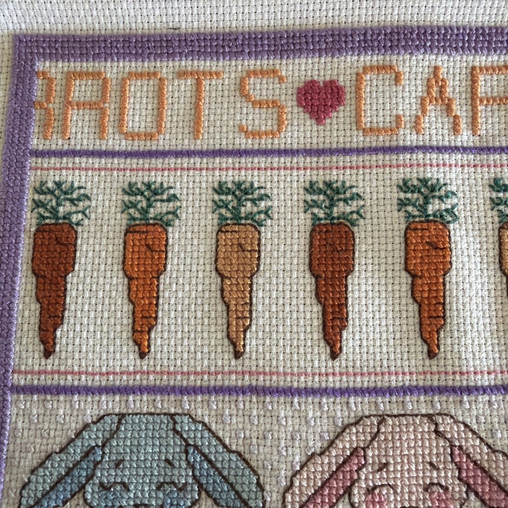 Bunnies & Carrots Sampler 17.5” X 13” Completed