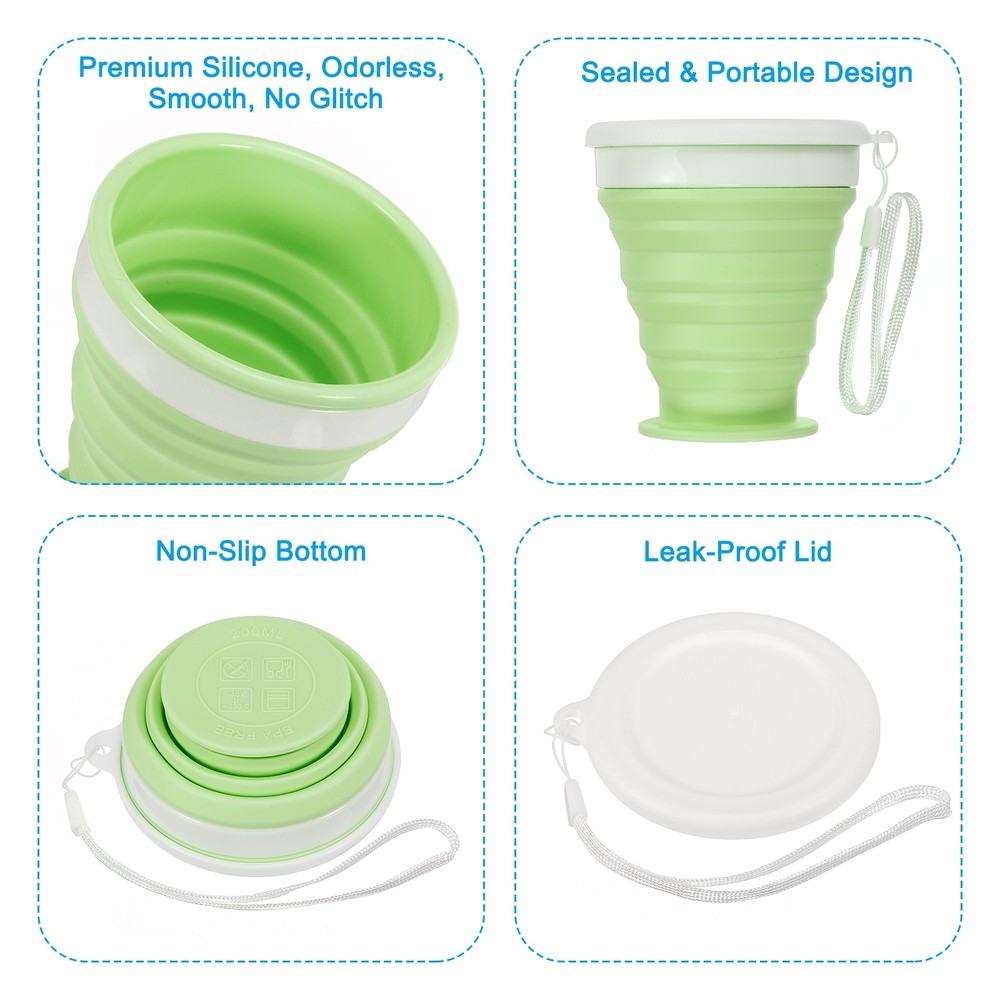 Folding water bottle, 200mL, green