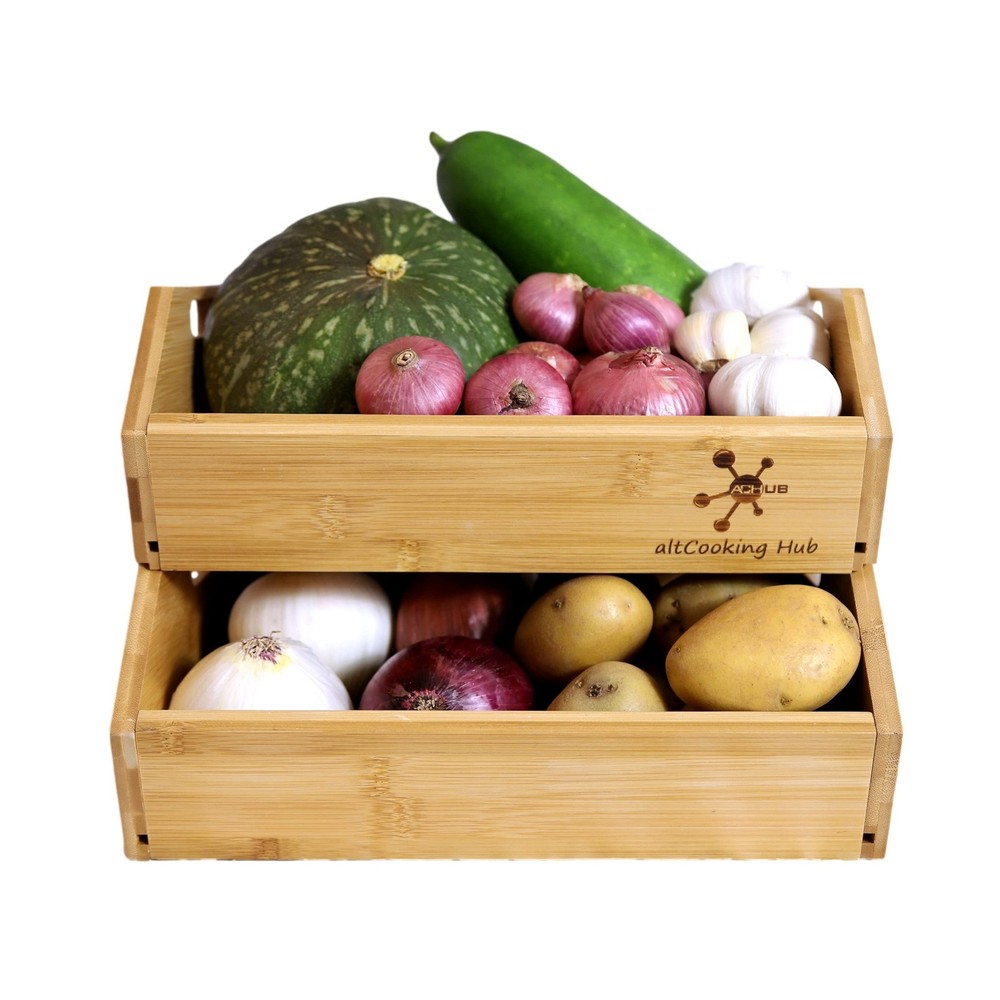 Bamboo Storage Bin - Multipurpose Open Front Stacking Bins for ... FAST USA SHIP