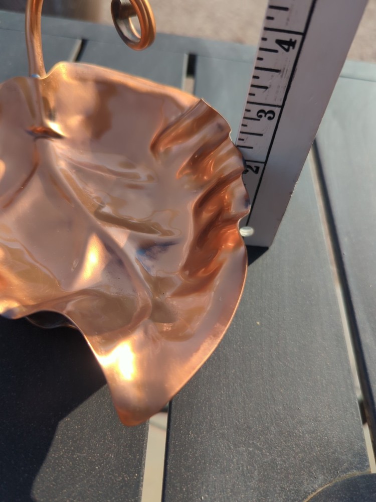 Unique Stylish Vintage Gregorian Copper Leaf Dish Candy Dish