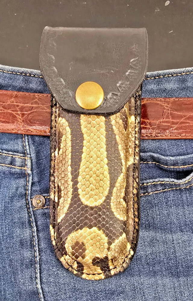 Buck 110 Leather knife sheath Ball Python, case 6265 New Handmade Sheath