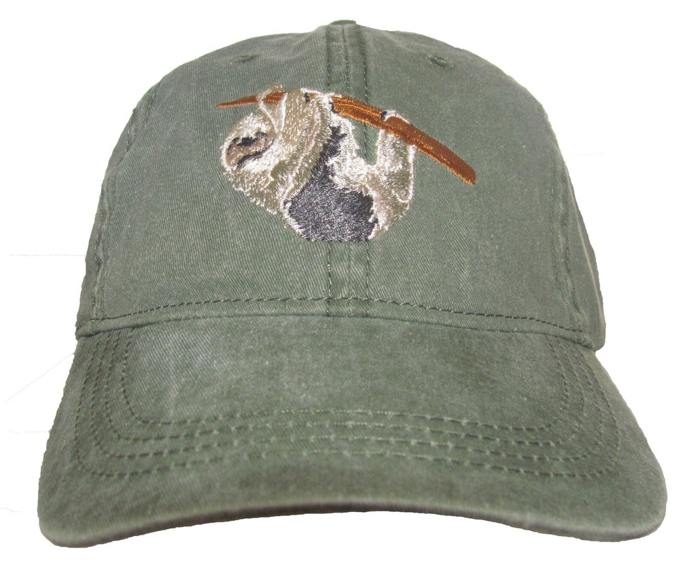 Sloth Embroidered Cotton Cap NEW