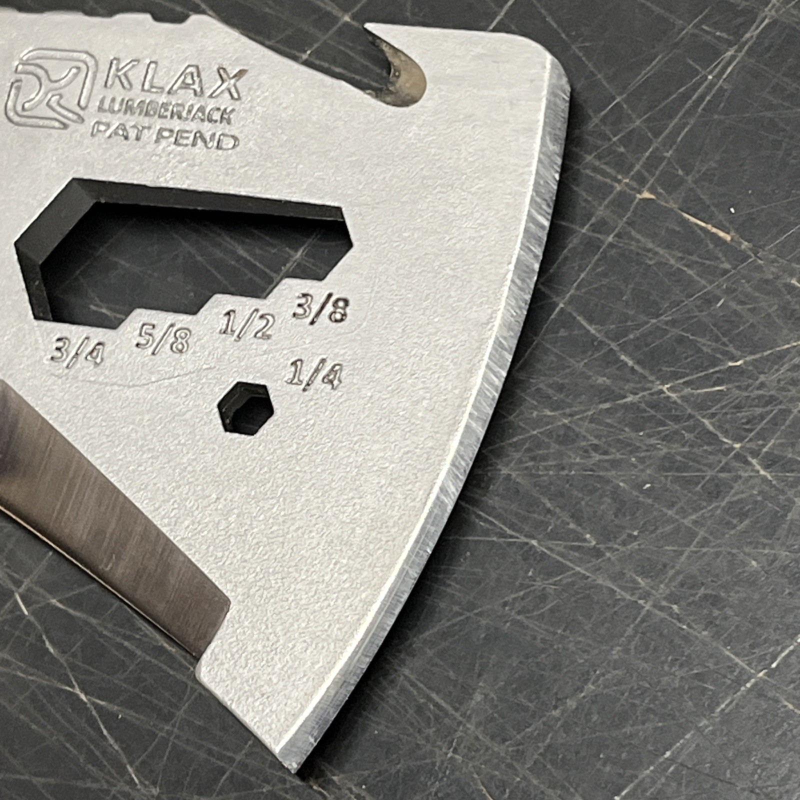 Klecker KLAX Lumberjack 3.75" Stainless Steel Axe Head Multi-Tool -Wooden Handle