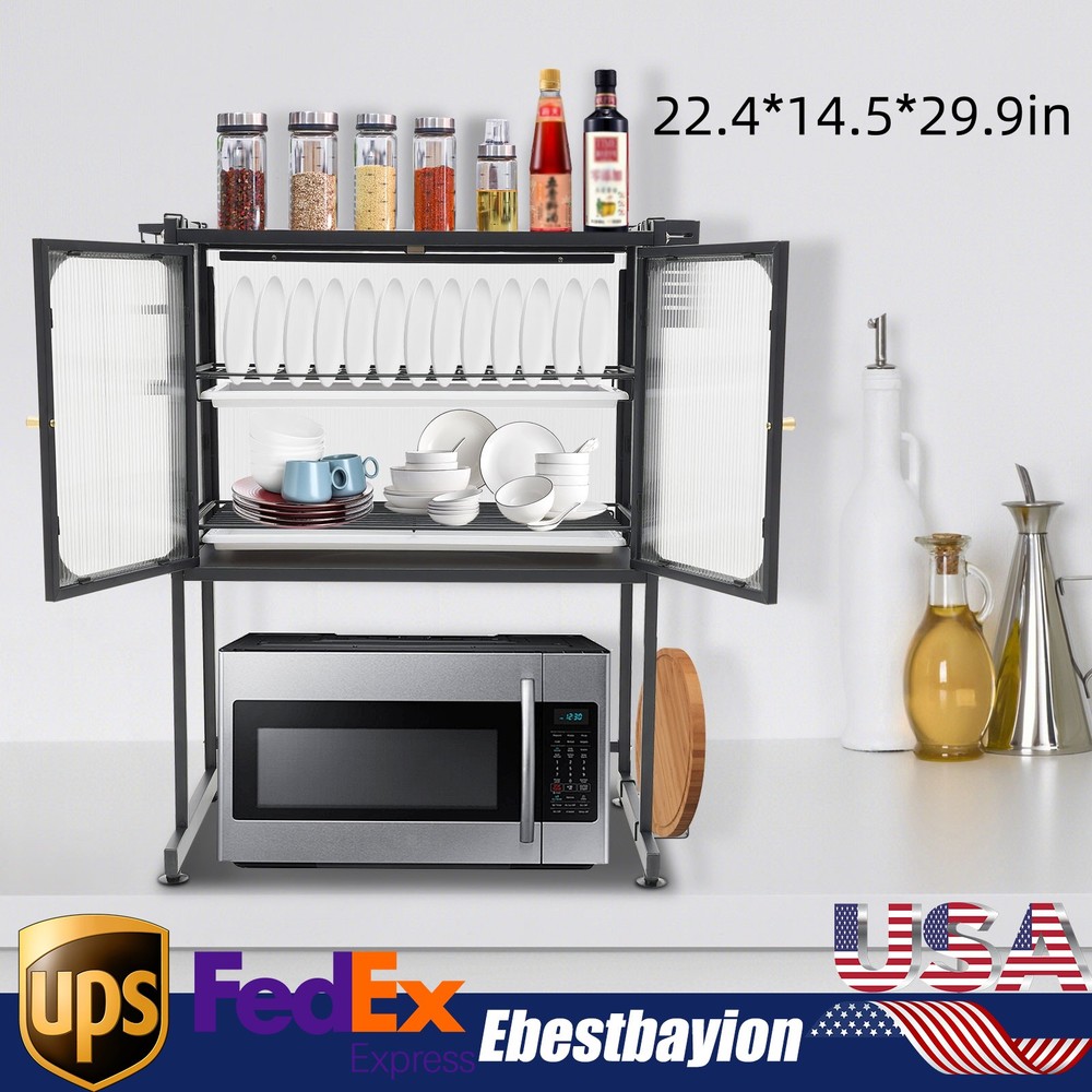 Iron Kitchen Storage Rack Vertical Microwave Oven Rack Kitchen Storage Shelf
