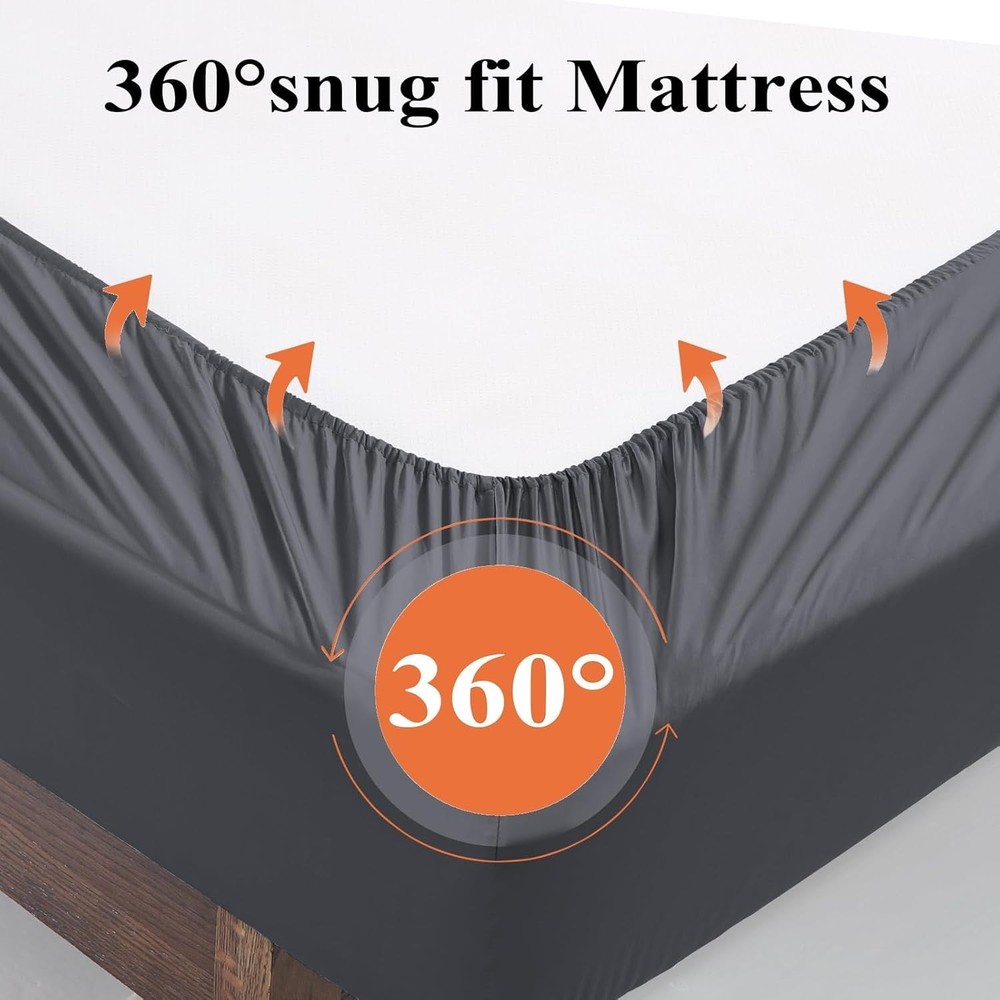 Bamboo Viscose Fitted Sheet King Size Only, 400 Thread Count, 8-16" Deep Pock...