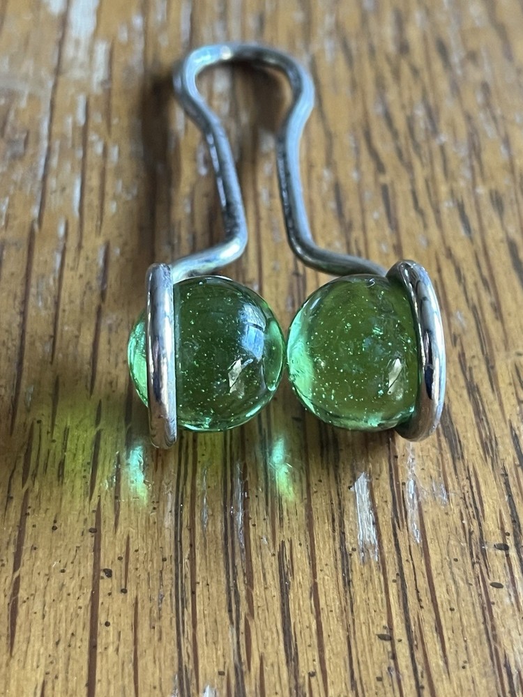 Vintage Razor Blade Sharpener Strop (2) Marbles With Handle