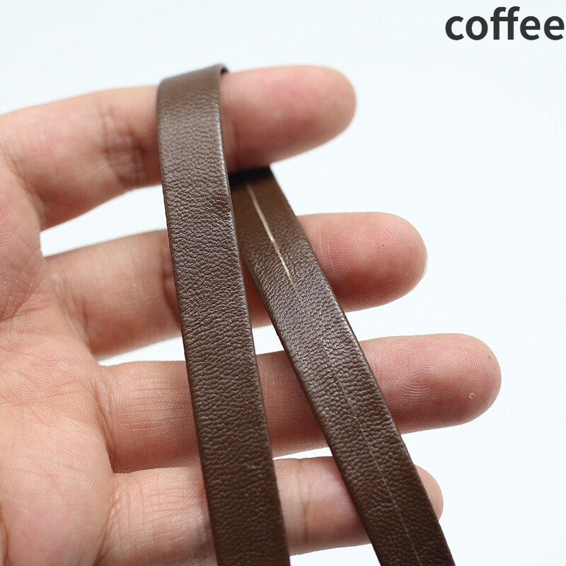 2Meter Retro Flat Rope Solid PU Leather Cord Strap String Material for DIY New