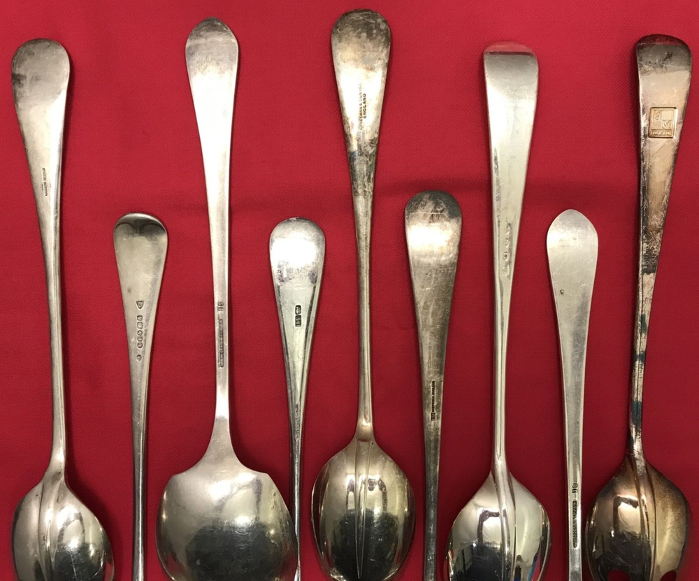 9 Pc Long Handle Lot 13" Stuffing Spoons Serving Forks Silverplate Mix