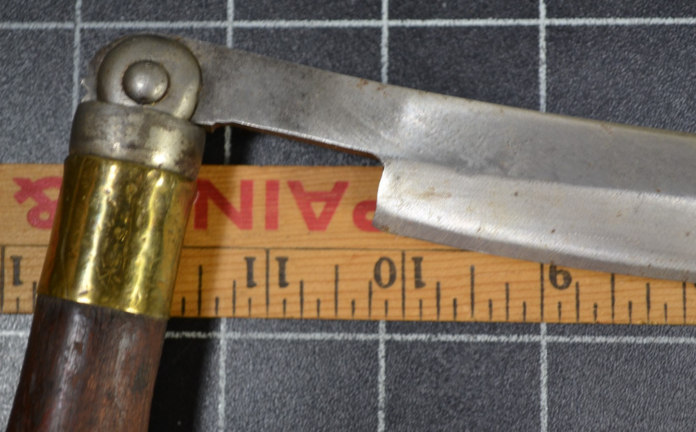 FOLDING DRAW KNIFE - BRASS FERRULES - 10" EDGE