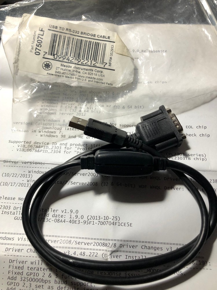 Meade USB to RS-232 (Serial) Adapter #07507