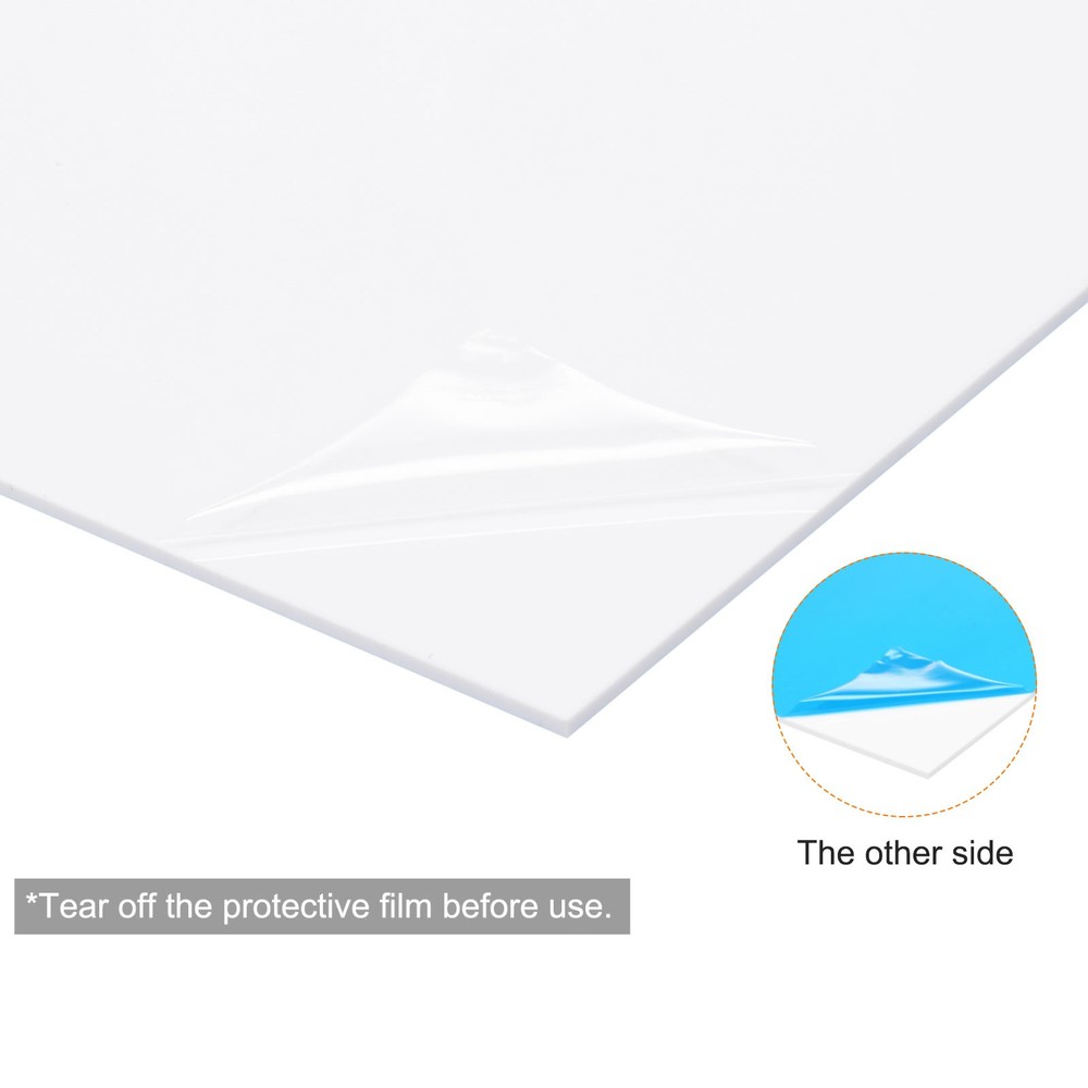 ABS Plastic Sheet 12" x 8" x 0.06" ABS Styrene Sheets White 6 Pcs