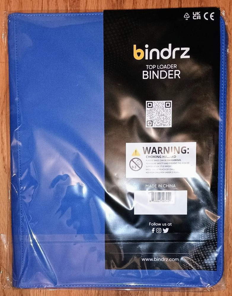 BINDRZ 9-Pocket 252 Top Loader Water Binder w/Side Loading Pockets Blue NEW