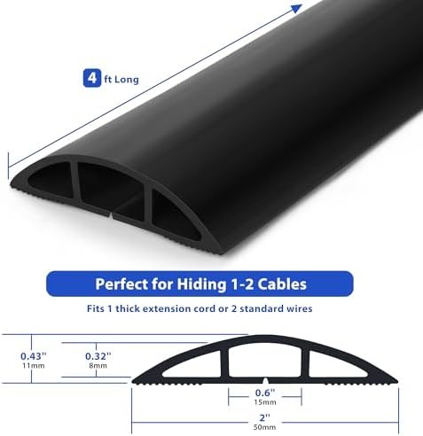 Black Floor Cable Cord Cover