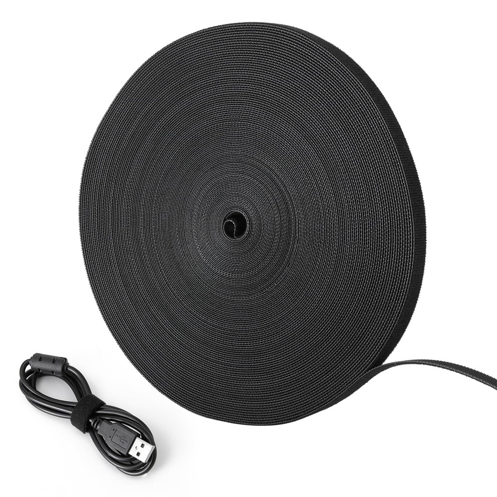 1/2In X 100Ft Hook and Loop Roll | Double-Sided Strips Self-Gripping Straps
