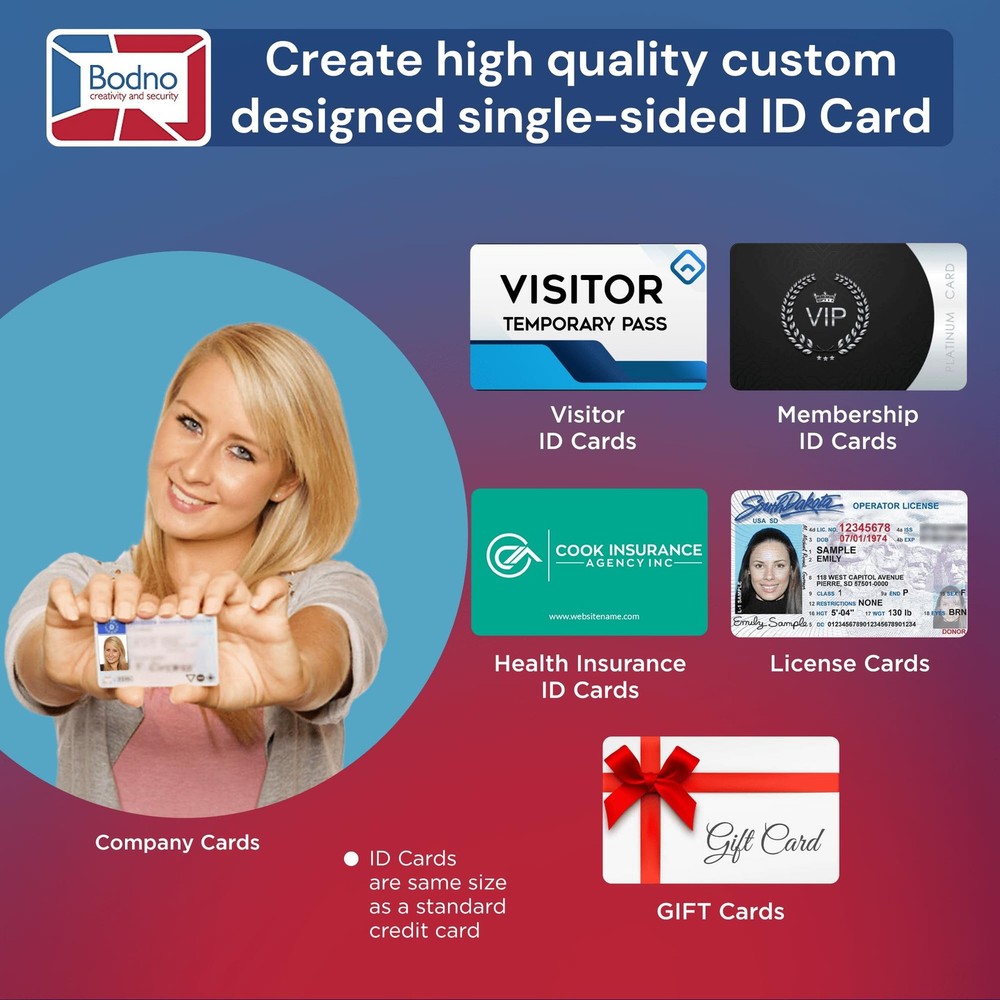 Bodno Magicard Pronto 100 ID Card Printer Complete Supplies Package ID Software