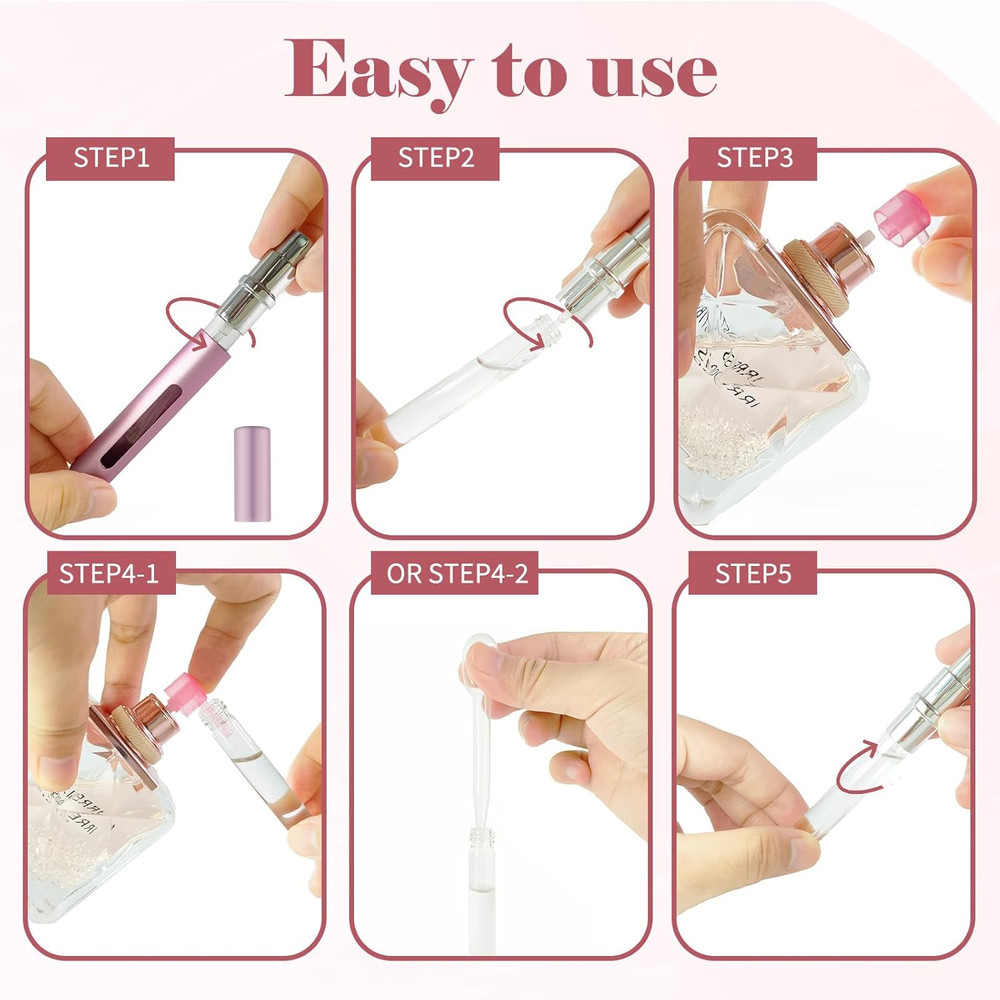 4Pcs Mini Perfume Travel Bottle, Perfume Atomiser Refillable, 5ML Spray Bottles,