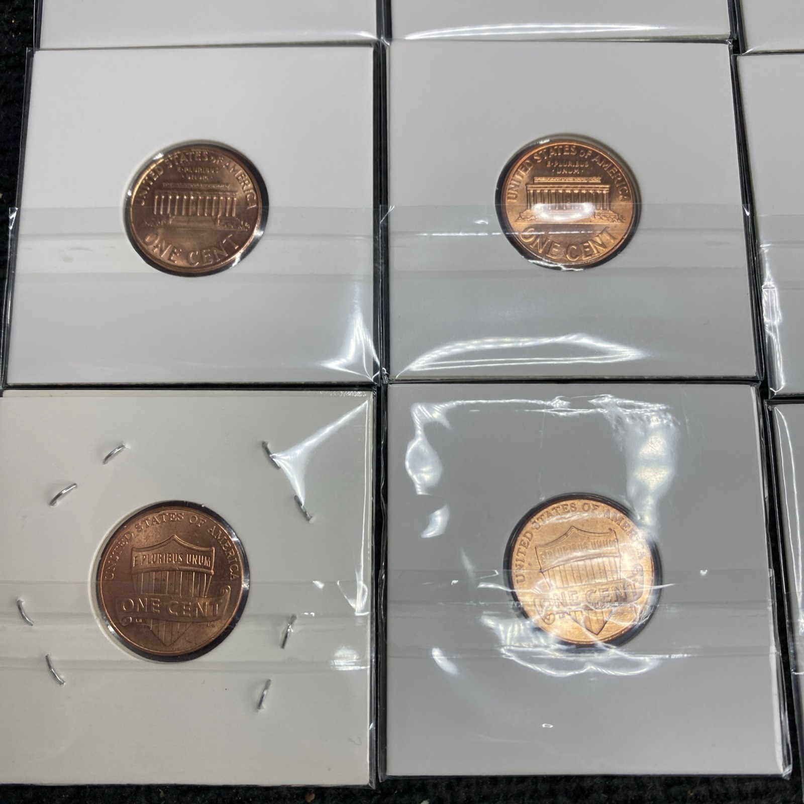 LINCOLN CENT P/D Lot of 10 Red BU 1996-2022 & A Lot of 10 1969-2000 Error Coins