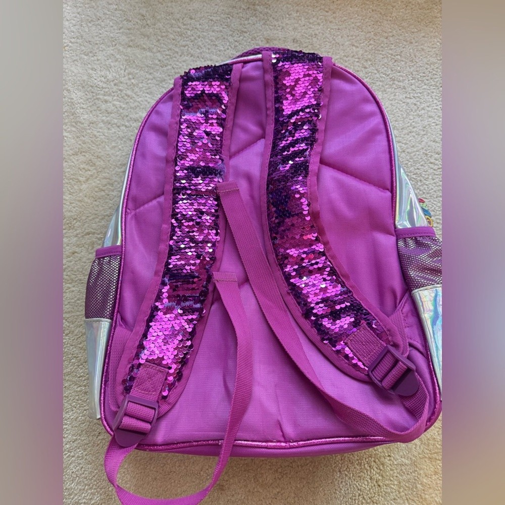 Unicorn Sequin Kids Backpack - Purple and Silver