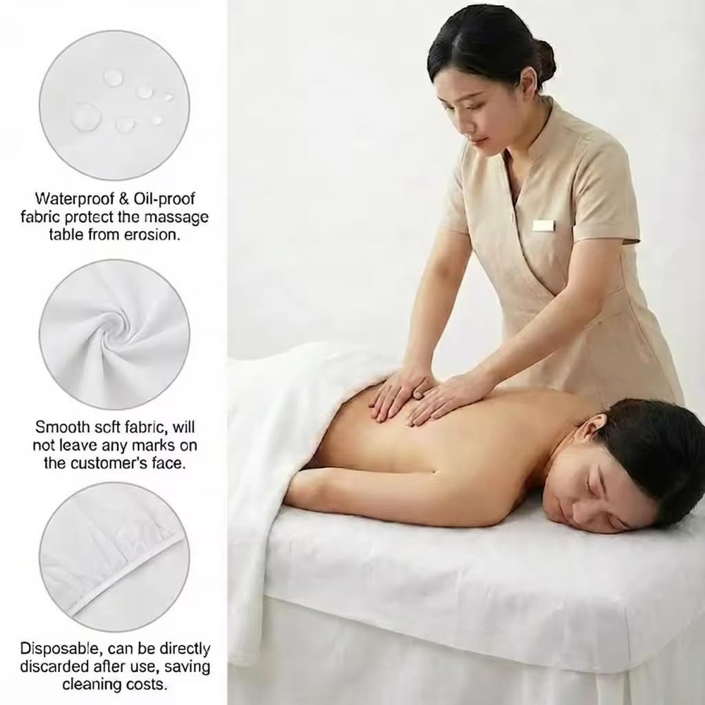30PCS Disposable Fitted Massage Table Sheets with Elastic, Heavy Duty Elastic...