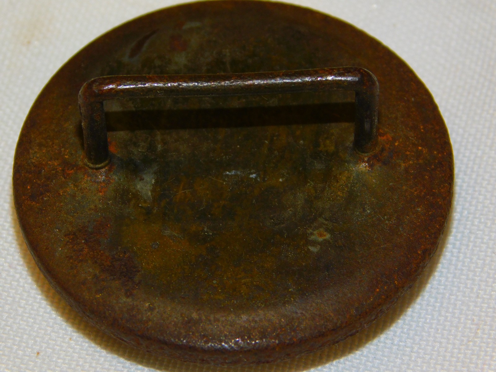 Vintage DOG BRIDLE ROSETTE Gold Foil Glass Terrier Pup 1.75" dia