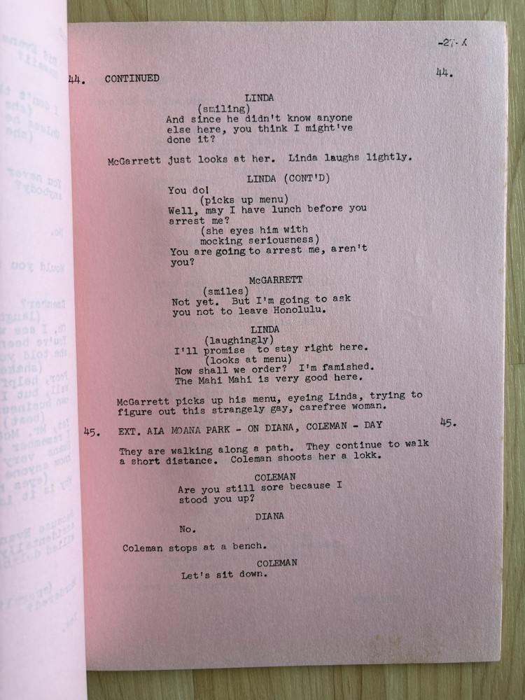 Hawaii Five-O 'Why Won't Linda Die?' Original Script Final Draft