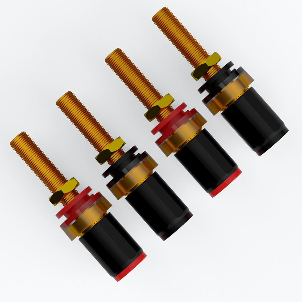 4Pcs Gold Plated Binding Post Terminal Performance HI-end Speaker Connector Plug