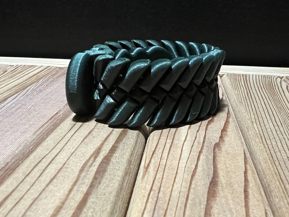 Dark Green Snake Skin texture Chotki/Plastic/handmade 3Dprinted Size 22cm 35gram