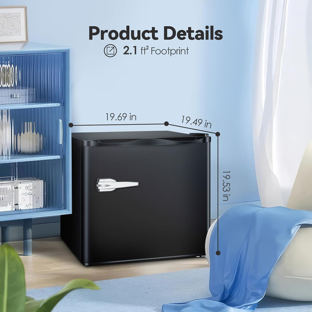 1.2Cu.Ft Mini Freezer Small Compact Upright Freezer with Handle Black