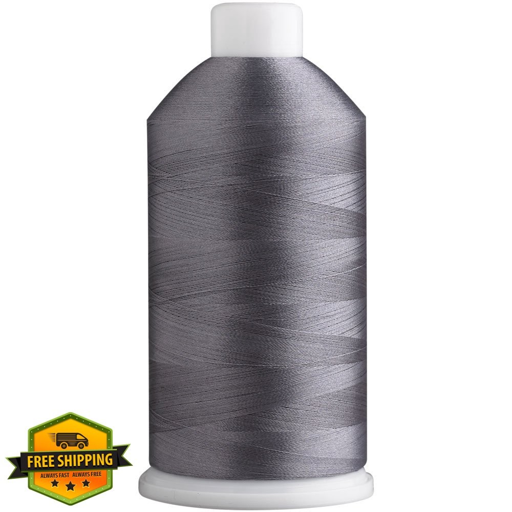 Super B Polyester Embroidery Thread, 40wt 5000m Spool, Silver Gray 589