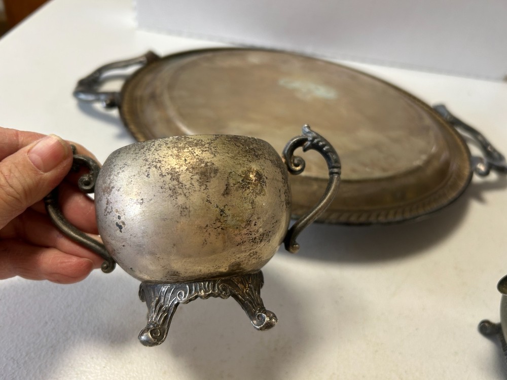 Vintage FB Rogers 4 Pc. Silver Plated Tea Serving Set Victorian Style Ornate