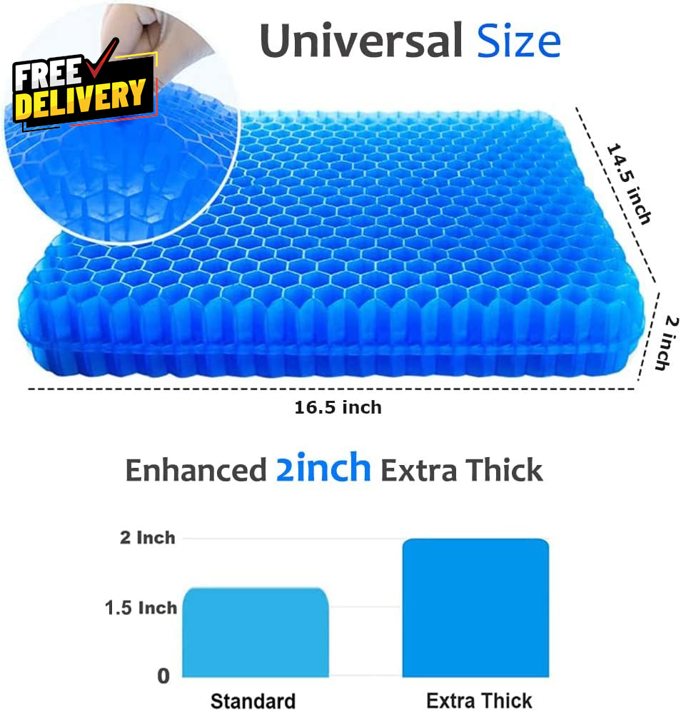 Gel Seat Cushion for Long Sitting Extra Thick Gel Cushion for Wheelchair So.....