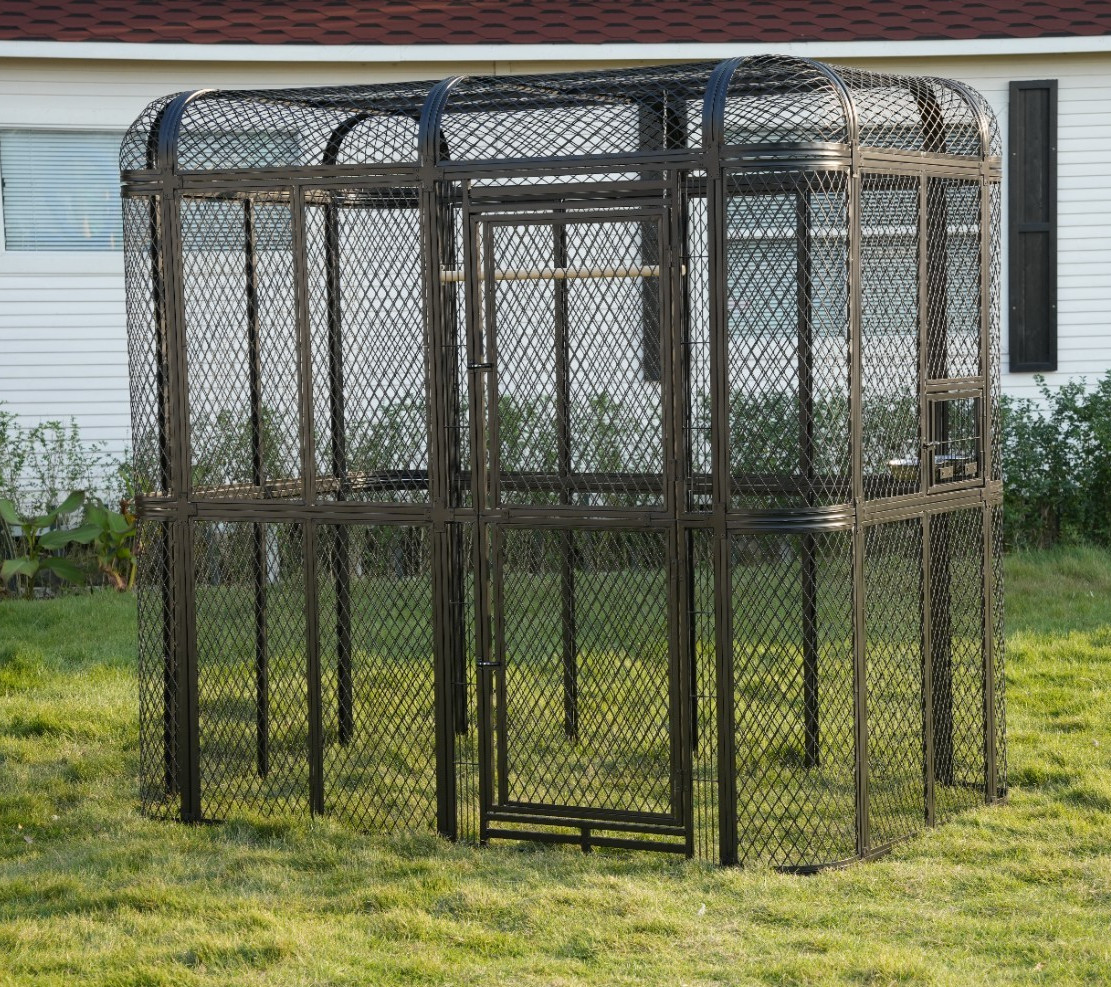 77" Large Walk-in Iron Flight Bird Cage Aviary Parrot Macaw Finch Metal Aviary