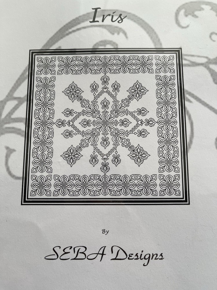 SEBA Designs IRIS Blackwork Needlepoint Chart Pattern