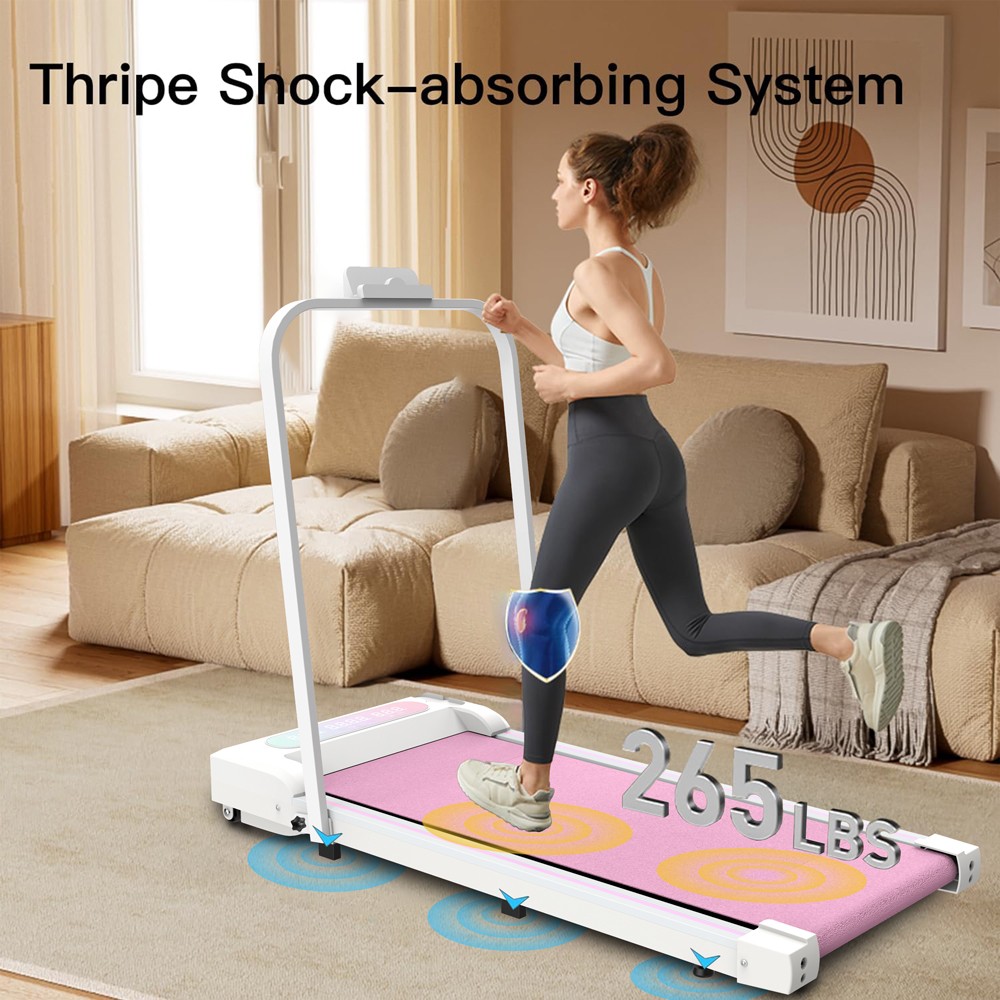 2 in 1 Portable Treadmill W Handle Remote Control LED Display