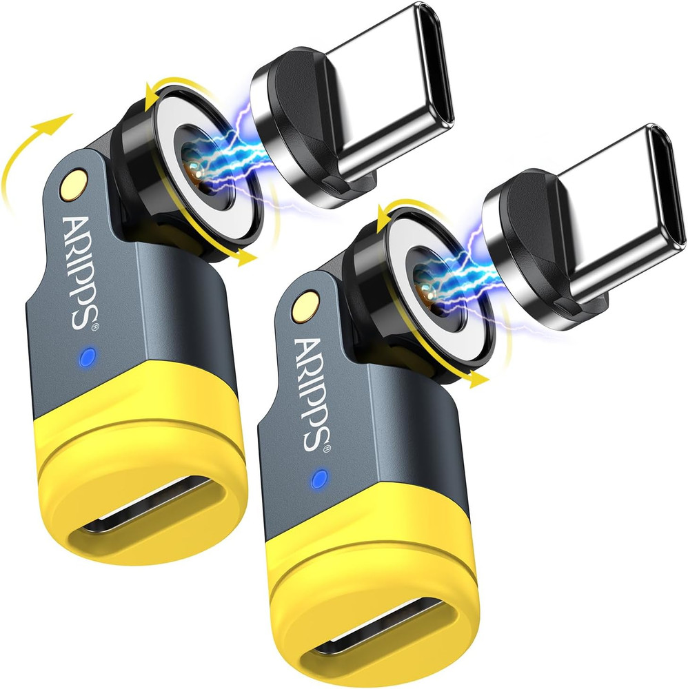 USB C Magnetic Adapter (2-Pack), USB C 90 Degree Adapter/C Right Angle Adapters/
