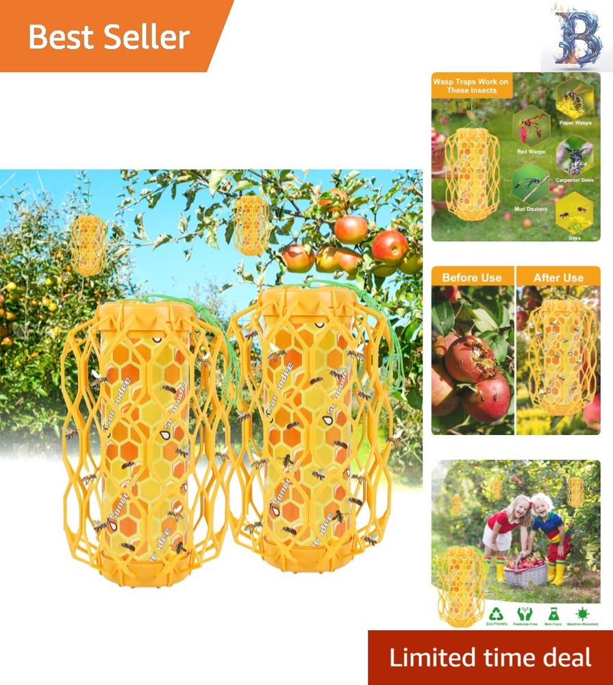 Versatile 2-Pack Outdoor Wasp Trap - Eco-Friendly Insect Attraction Solution