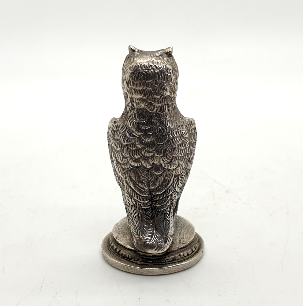 Spanish 915 Solid Silver Owl Wax Seal Stamp Not Engraved
