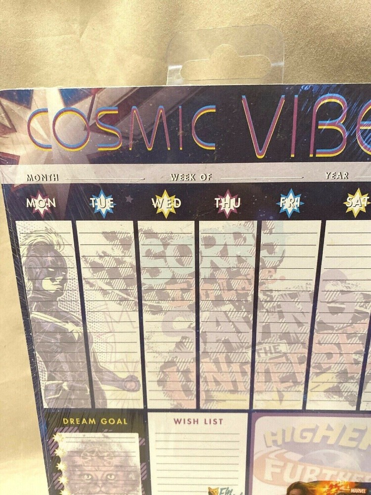 Captain Marvel Weekly Planner Pad NEW