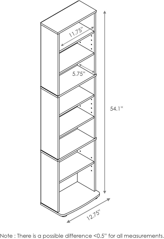 Space Saving Multimedia Storage Tower Bookcase Shelving Display Organizer New