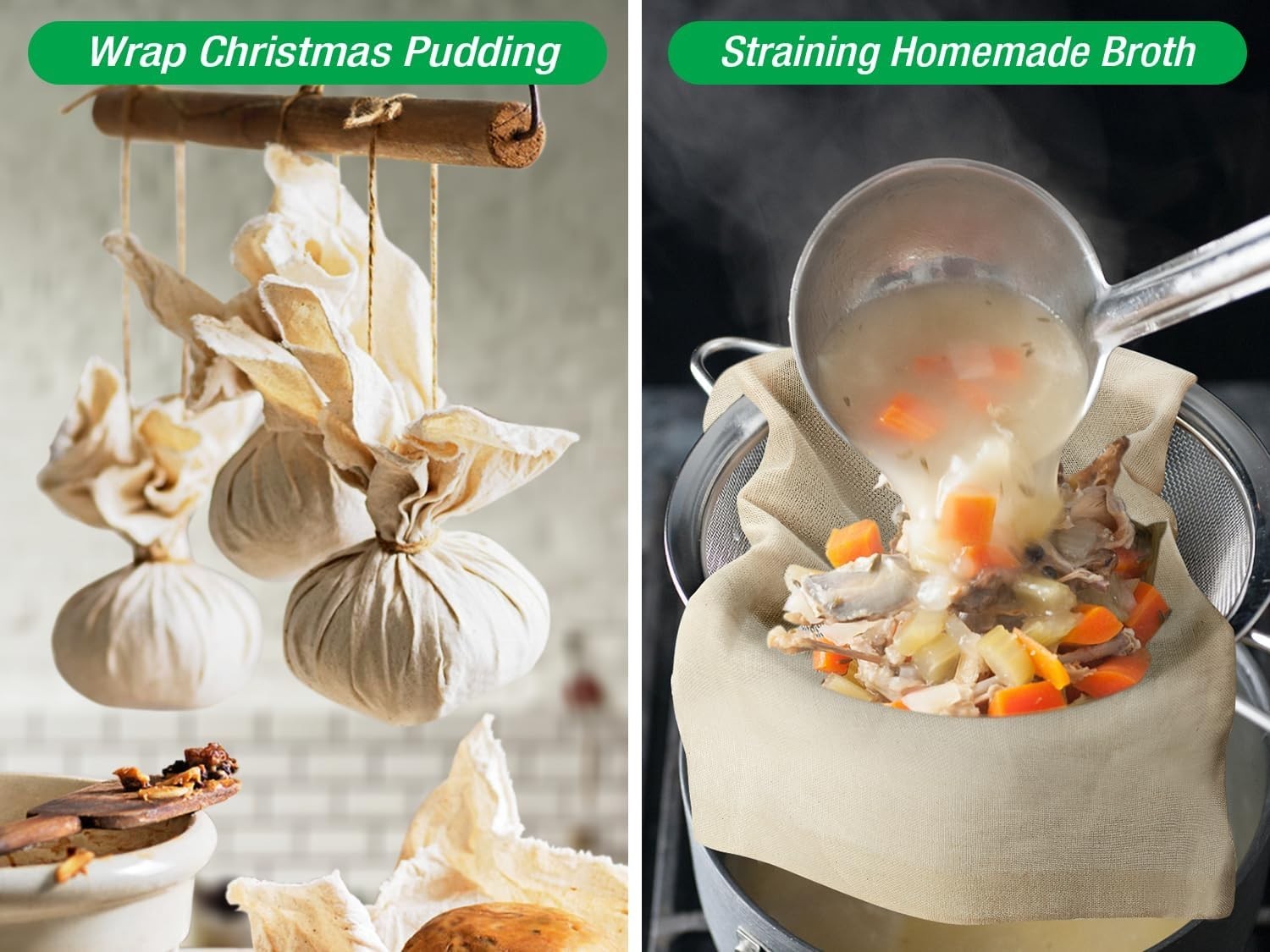 Organic Cheese Cloth 36x36”– GOTS Certified, Grade 100, Unbleached Cotton Muslim