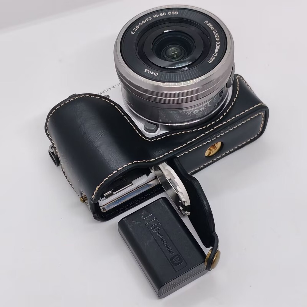 Leather Protect Half Case Grip strap for Sony Alpha A5000 A5100 Camera
