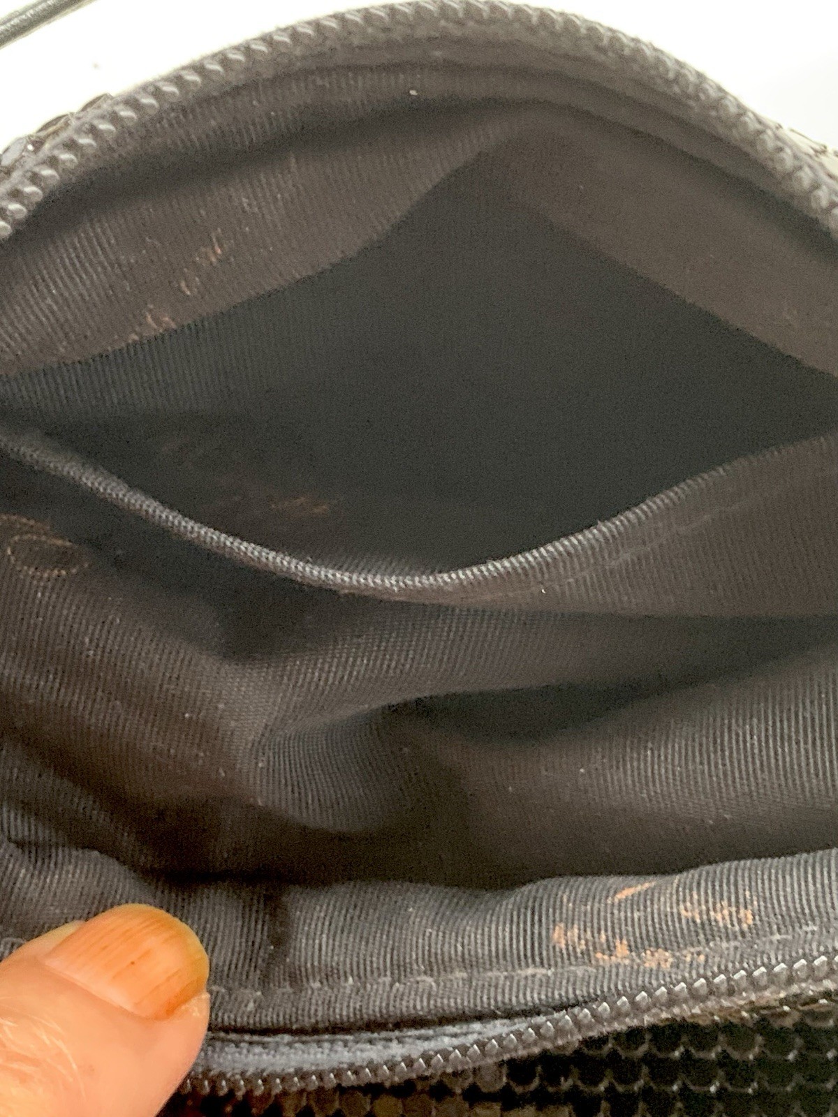 Vintage Whiting & Davis Black Metal Mesh Purse Bag Crossbody 7” Leather Strap